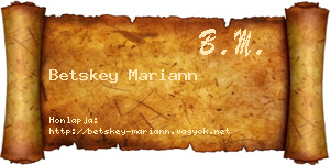 Betskey Mariann névjegykártya
